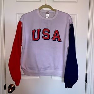 MODERNLUX “USA” red, white, blue sweatshirt (S)